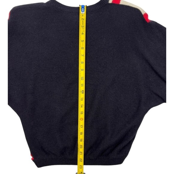 VTG Richard & Co Angora Lambswool Fuzzy Sparkle Chevron Holiday Party Sweater M - Picture 14 of 15